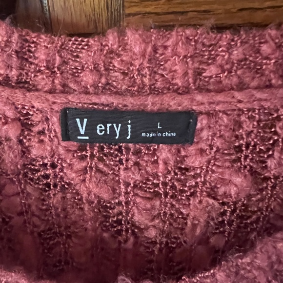 Ladies Very J pullover sweater ragged hem and sleeve ends brick red L - Picture 2 of 2